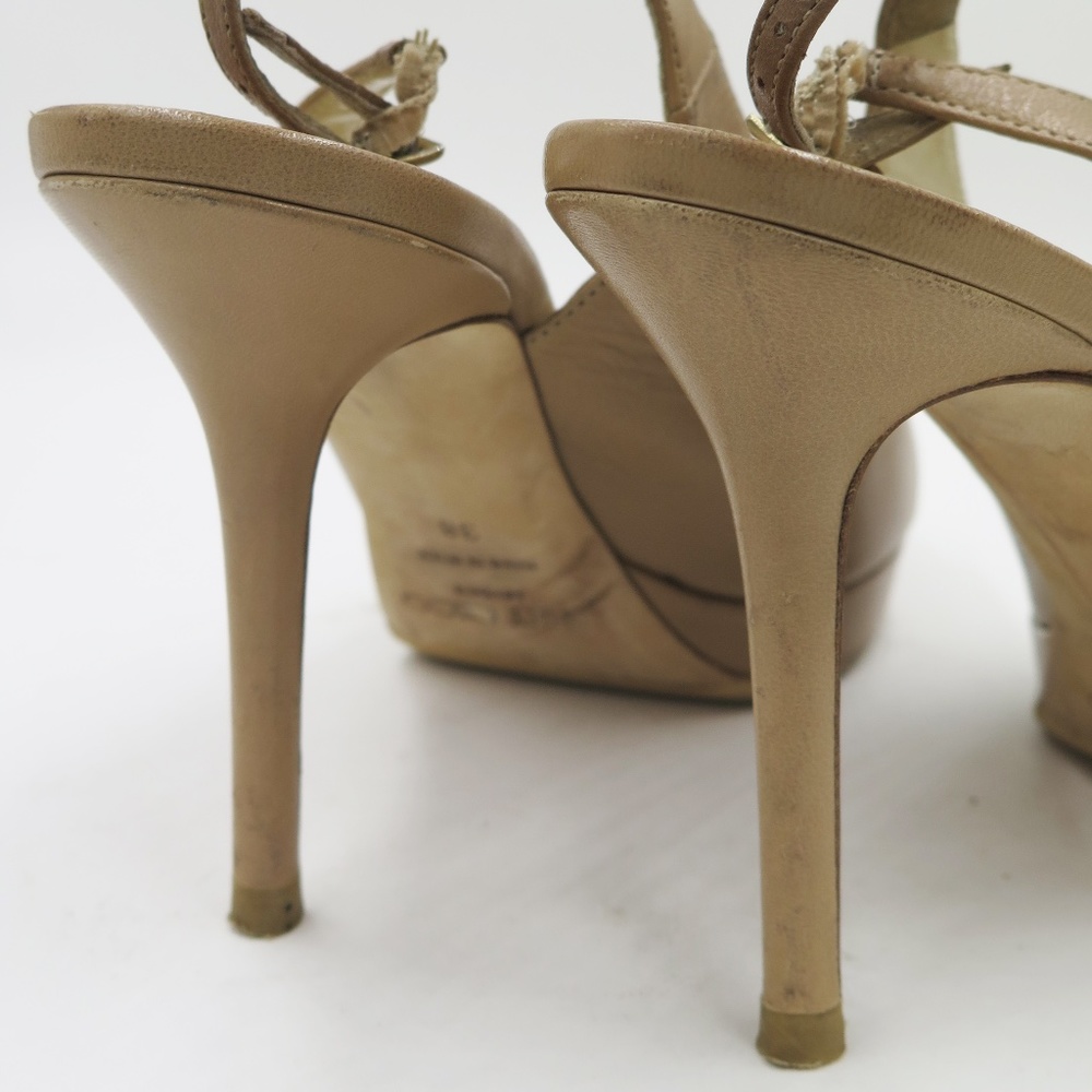 JIMMY CHOO NOVA SLINGBACK PLATFORM PUMPS NUDE SIZE 38 - Picture 6 of 6
